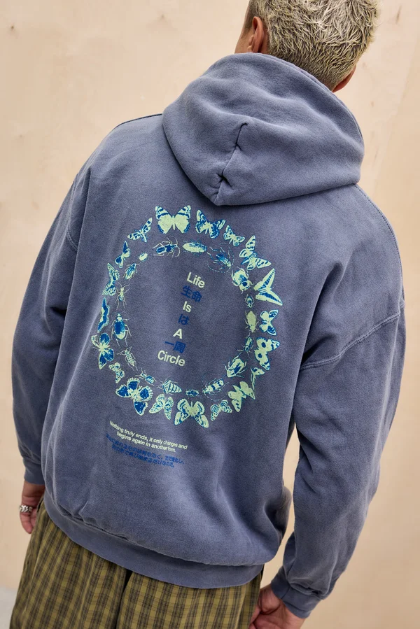 LIFE IS A CIRCLE HOODIE - Hoodie - blue