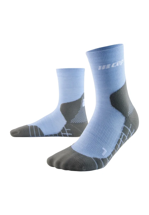 LIGHT MERINO HIKING COMPRESSION SOCKS MID CUT MEN - MADE IN GERMANY - Socks - light blue