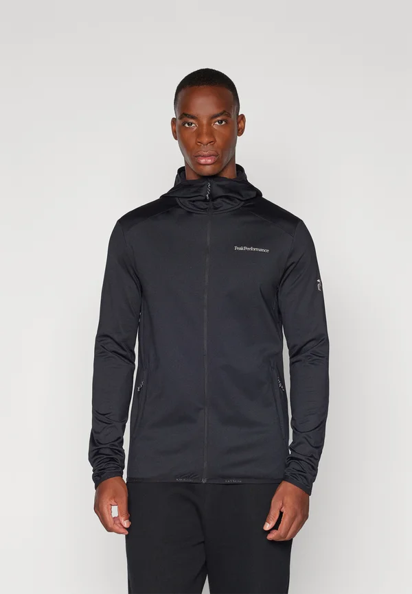 LIGHT ZIP HOOD - Fleece jacket - black