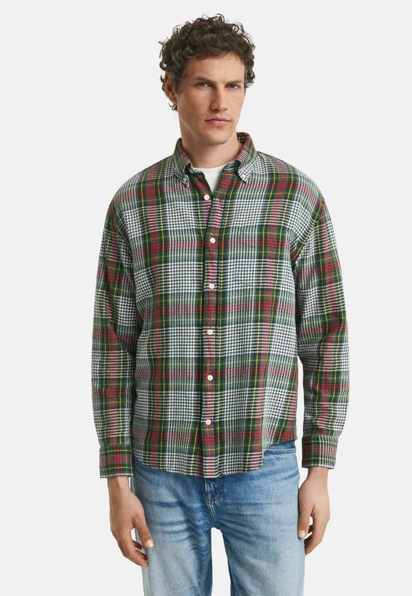 LIGHTWEIGHT CHECKED TWILL - Shirt - tartan green