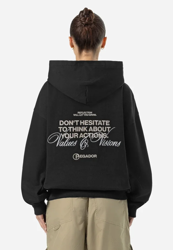 LINA OVERSIZED HOODIE - Hoodie - washed black