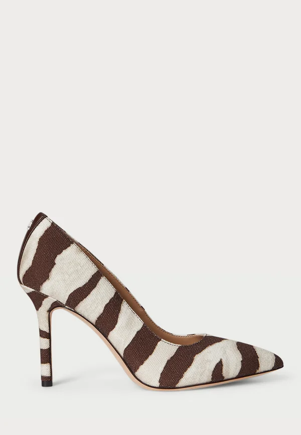 LINDELLA II ZEBRA PRINT CANVAS PUMP - Classic heels - dark brown/off-white