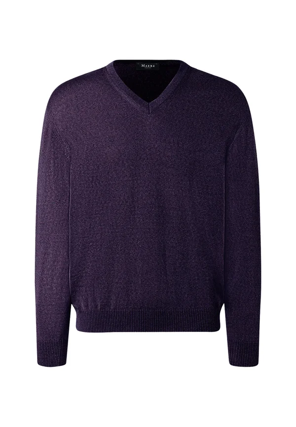 LINE V-AUSSCHNITT - Jumper - dark eggplant