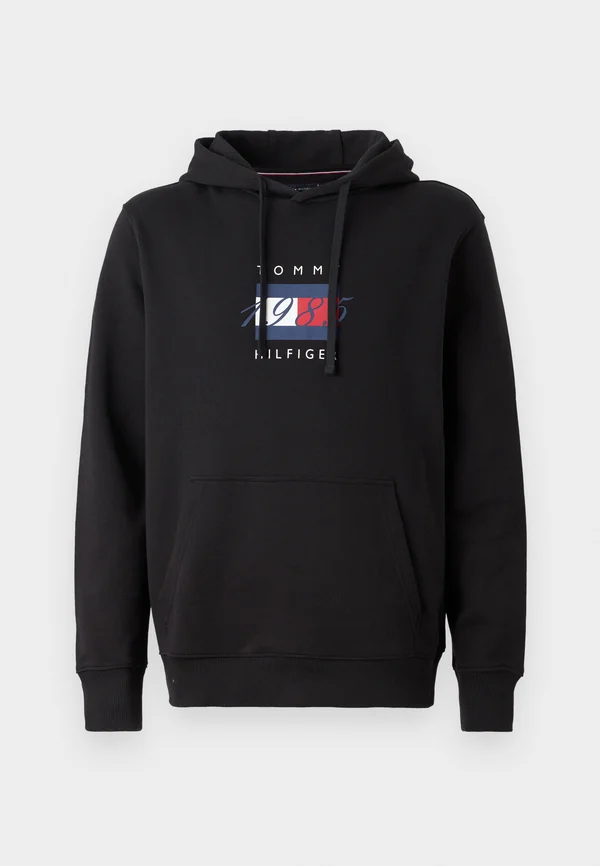 LINEAR FLAG GRAPHIC HOODIE UNISEX - Sweatshirt - black
