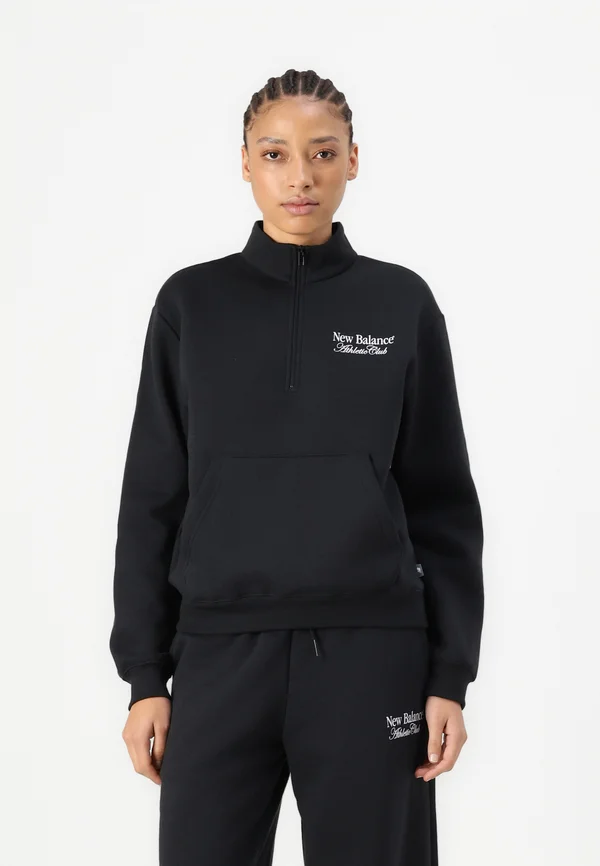 LINEAR GRAPHIC HALF ZIP - Sweatshirt - black