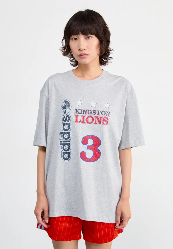 LIONS TEE - Print T-shirt - medium grey heather