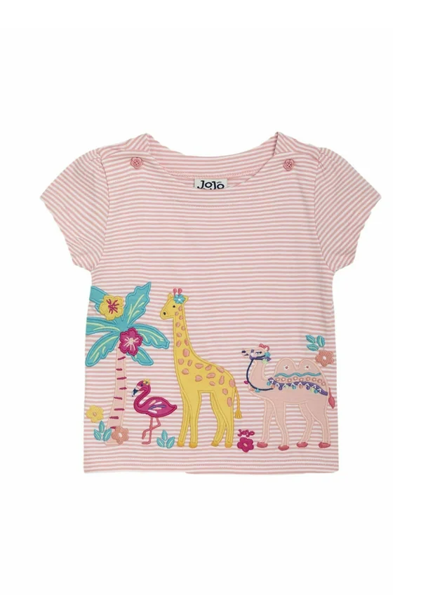 LLAMA APPLIQUÉ - REGULAR FIT - Print T-shirt - coral pink safari animal