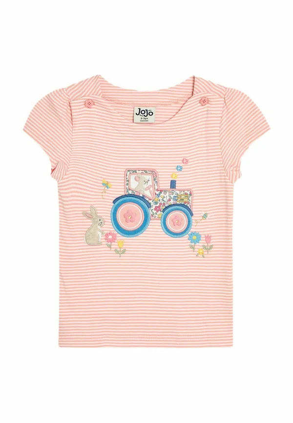 LLAMA APPLIQUÉ - REGULAR FIT - Print T-shirt - pink bunny on tractor