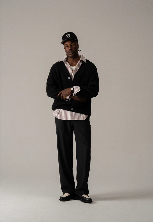 LOGO CARDIGAN - Cardigan - black