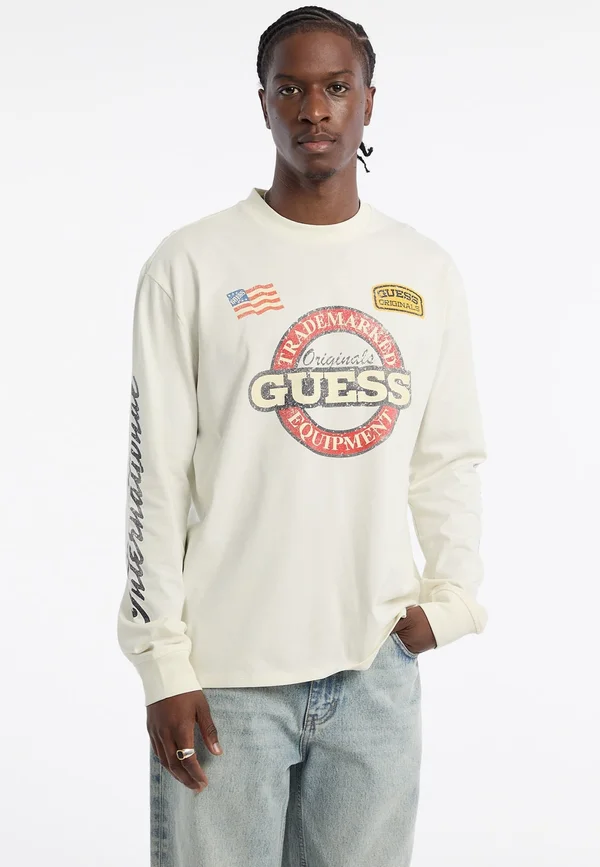 LOGO - Long sleeved top - creme