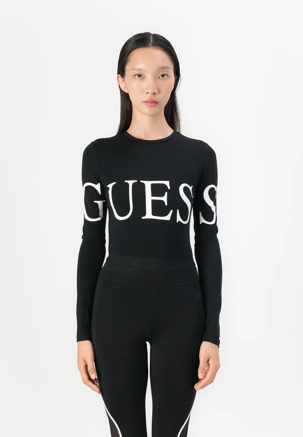 LOGO - Long sleeved top - jet black