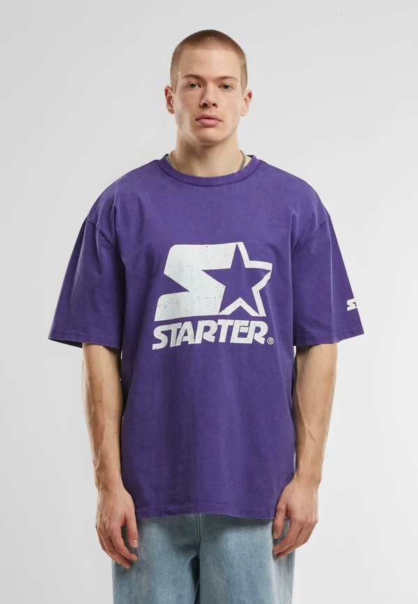 LOGO OVERSIZE  TEE - Print T-shirt - purple acid washed
