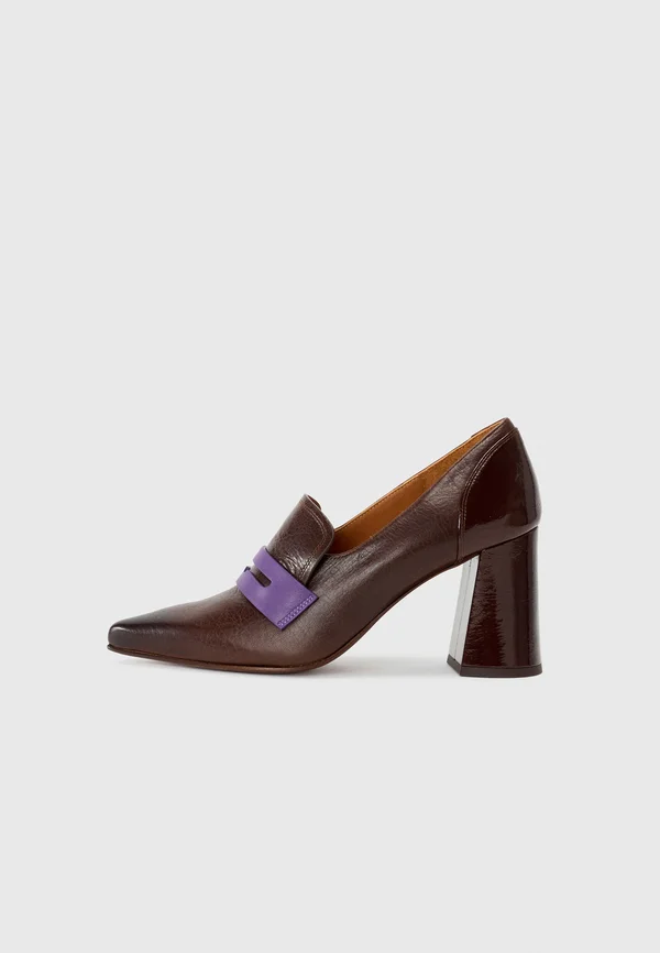 LOHAN - Classic heels - castaño/linda purple/sucre choco