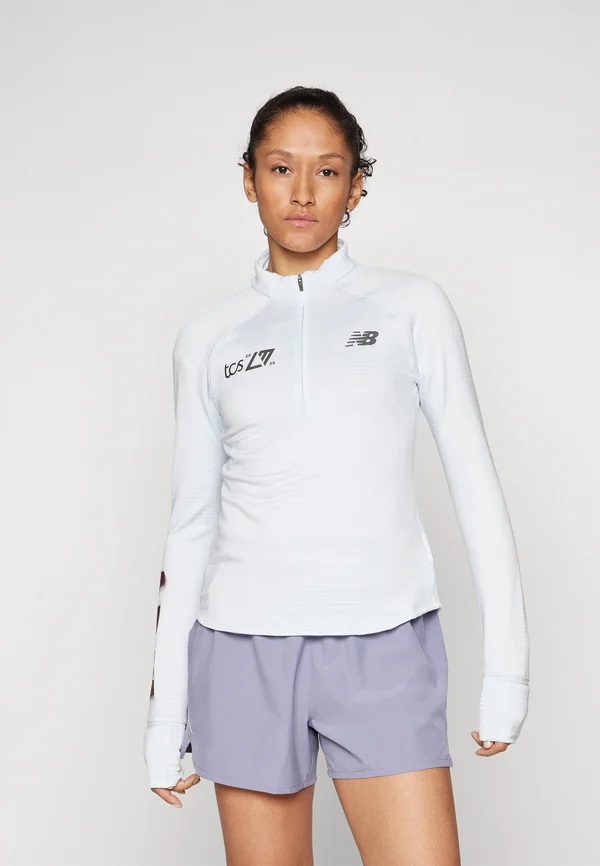 LONDON MARATHON ATHLETICS GRID 1/2 ZIP - Long sleeved top - ice blue