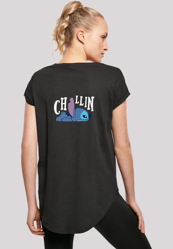 LONG CUT DISNEY LILO AND STITCH BACKSIDE BREAST  - Print T-shirt - black