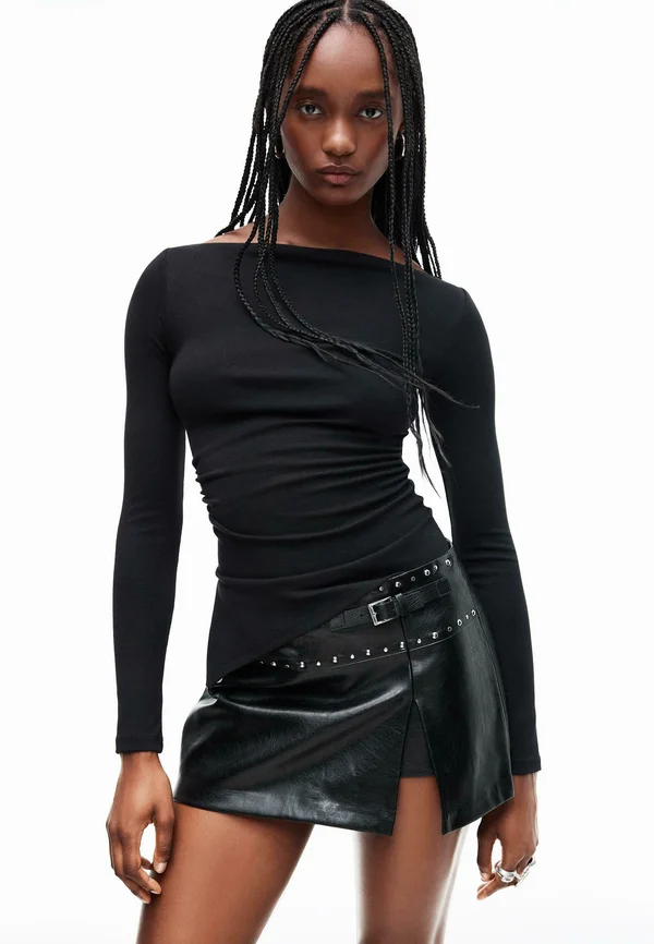 LONG SLEEVE - ASYMMETRIC - Long sleeved top - black