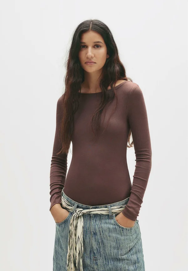 LONG SLEEVE BODYSUIT - Long sleeved top - brown