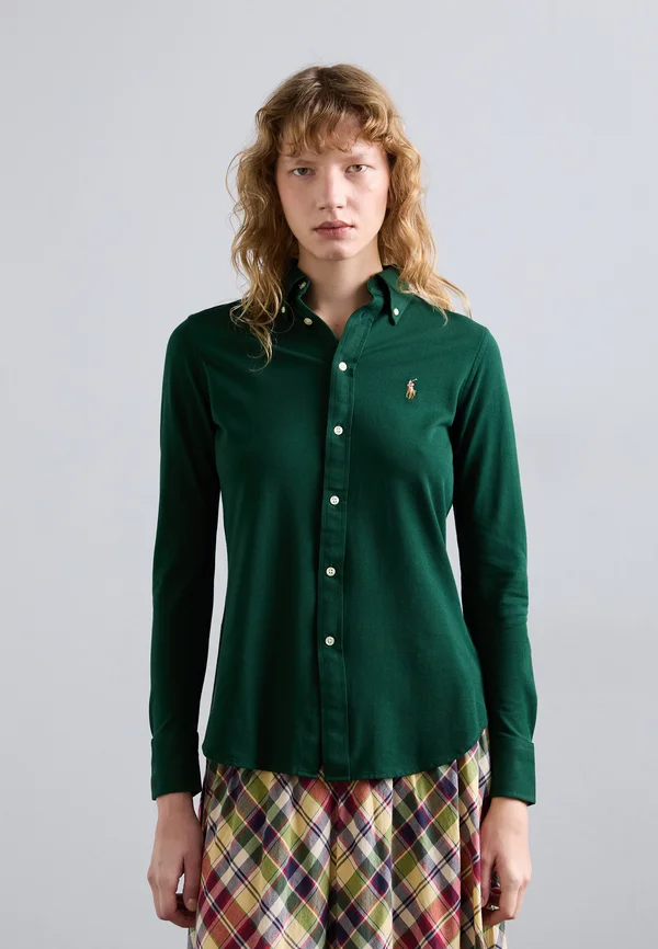 LONG SLEEVE BUTTON FRONT  - Button-down blouse - northwest pine
