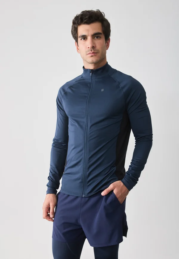 LONG SLEEVE CYCLE JERSEY WITH FULL ZIP & BACK POCKET - Cycling Jersey - dark blue