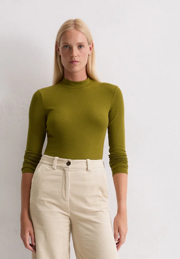 LONG SLEEVE HIGH NECK - Long sleeved top - deep pea