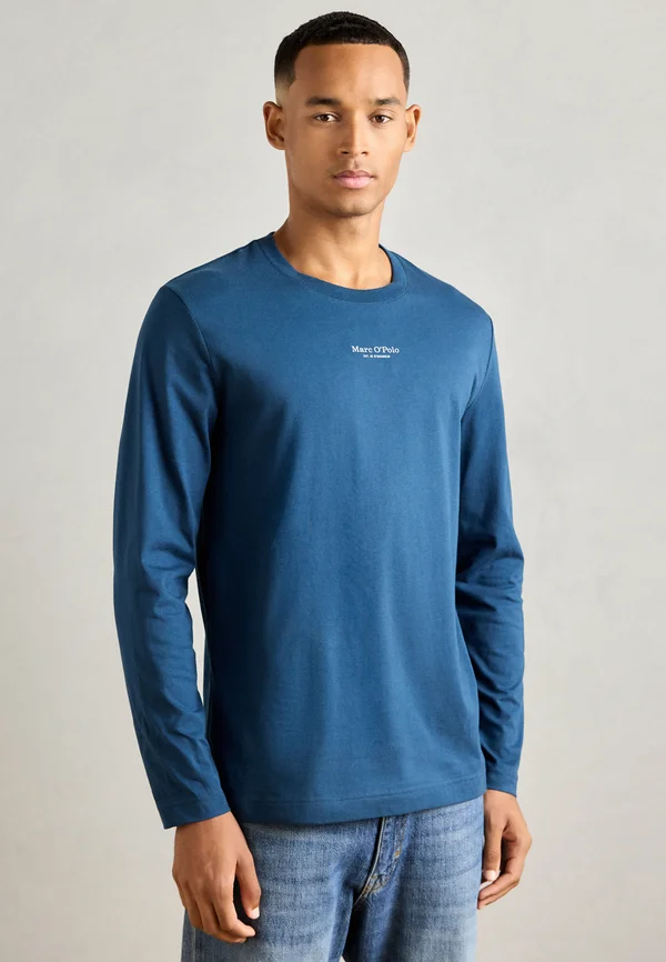 LONG SLEEVE LOGO PRINT AT CENTRE FRONT NECK TRIM - Long sleeved top - blue daze