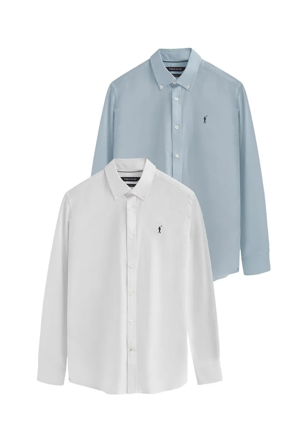 LONG SLEEVE REGULAR FIT OXFORD - Shirt - white-skyblue