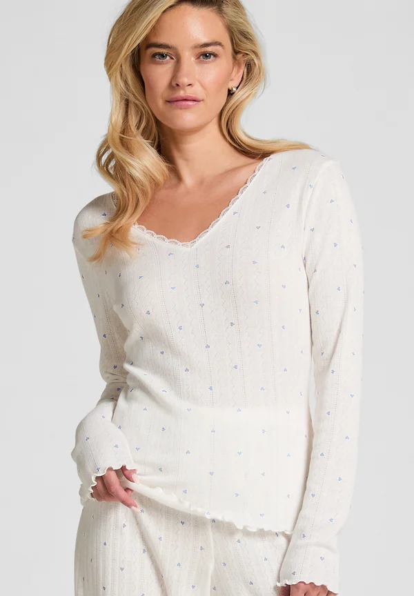 LONG-SLEEVED - Pyjama top - blue