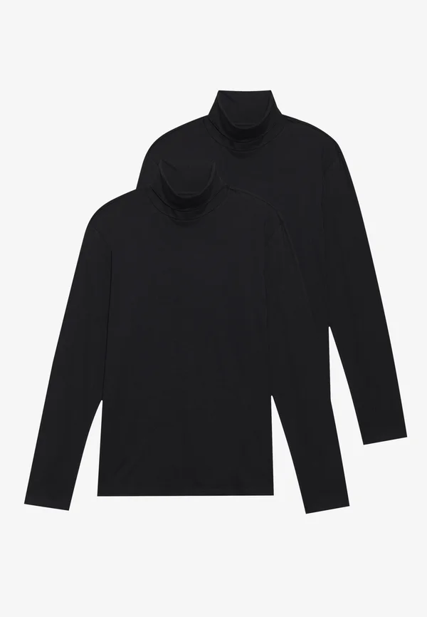 LONG SLEEVED ROLL NECK TOP 3 PACK - Long sleeved top - black