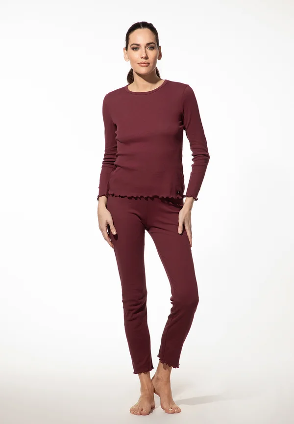 LONG-SLEEVED SLEEP - Pyjama top - rot