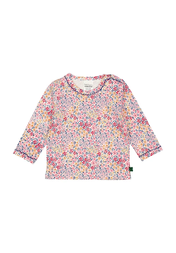 Long sleeved top - almond papaya navy