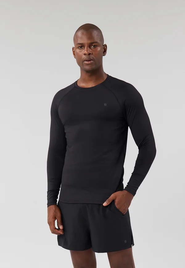 ESSENTIAL MUSCLE FIT LONG SLEEVE TOP - Long sleeved top - black