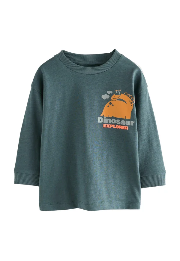 Long sleeved top - charcoal grey dinosaur