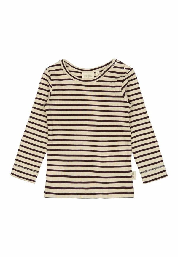 Long sleeved top - dark grape off white