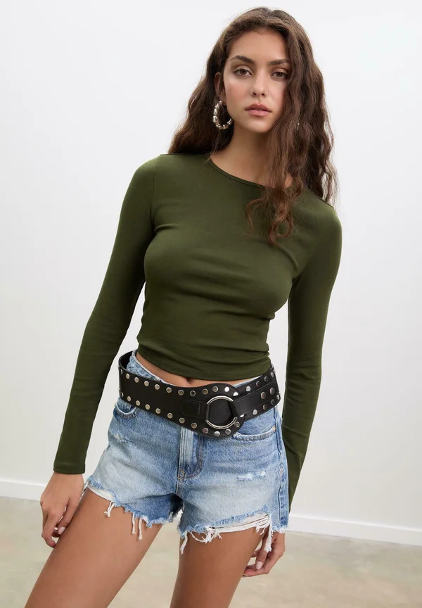 Long sleeved top - dark green