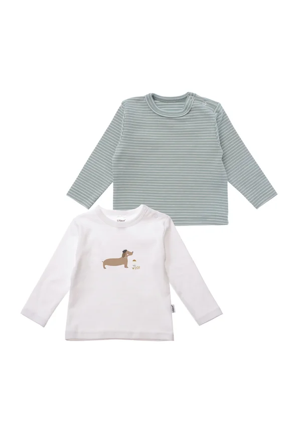 Long sleeved top - grün weiss