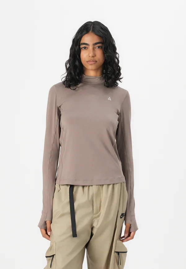 Long sleeved top - mink brown/summit white