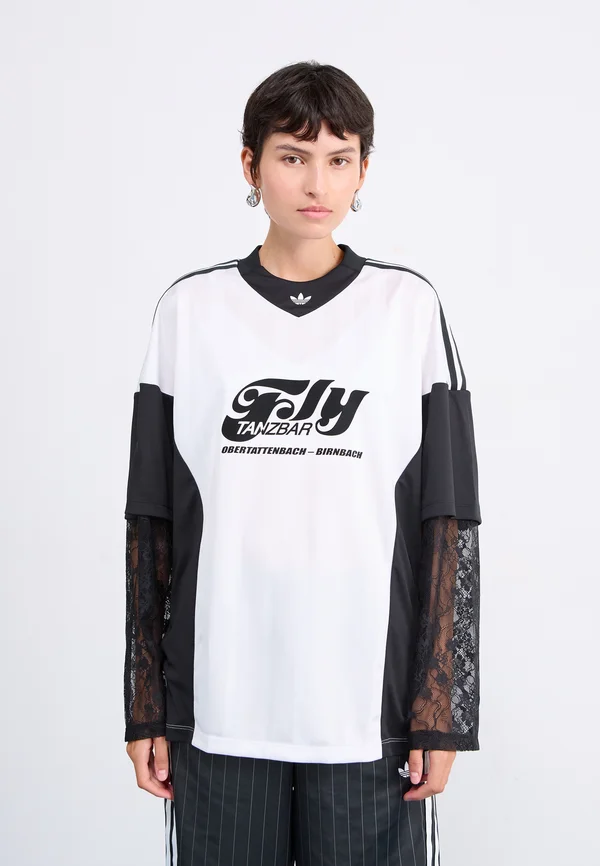 Long sleeved top - white/black