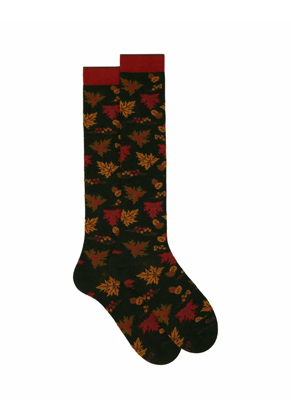 LONG WITH LEAF MOTIF - Knee high socks - foresta