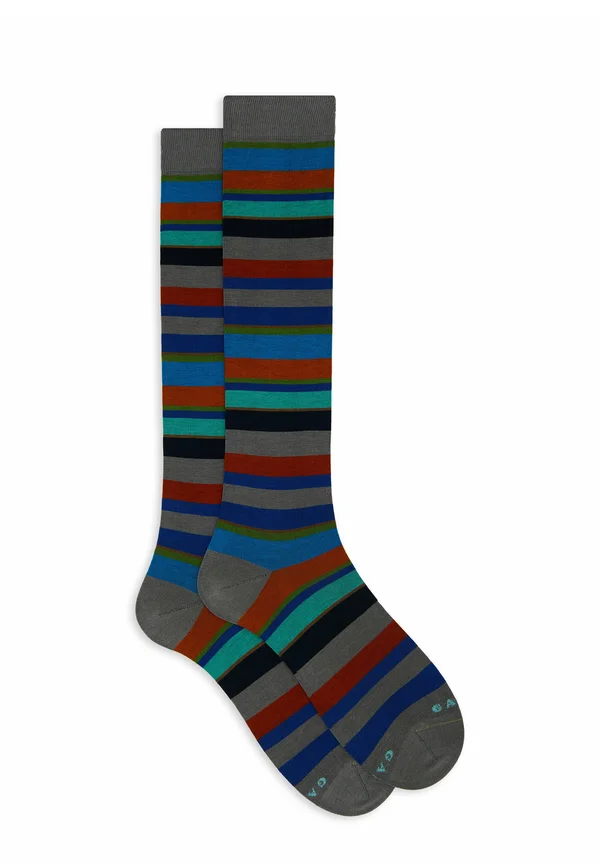 LONG WITH STRIPES - Knee high socks - grigio