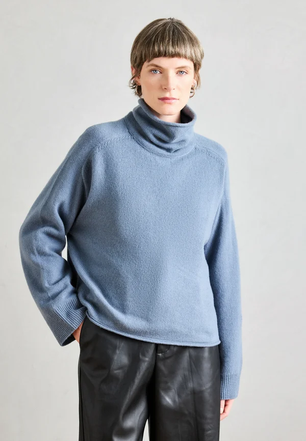 LONGSLEEVE STAND UP COLLAR - Jumper - slate blue