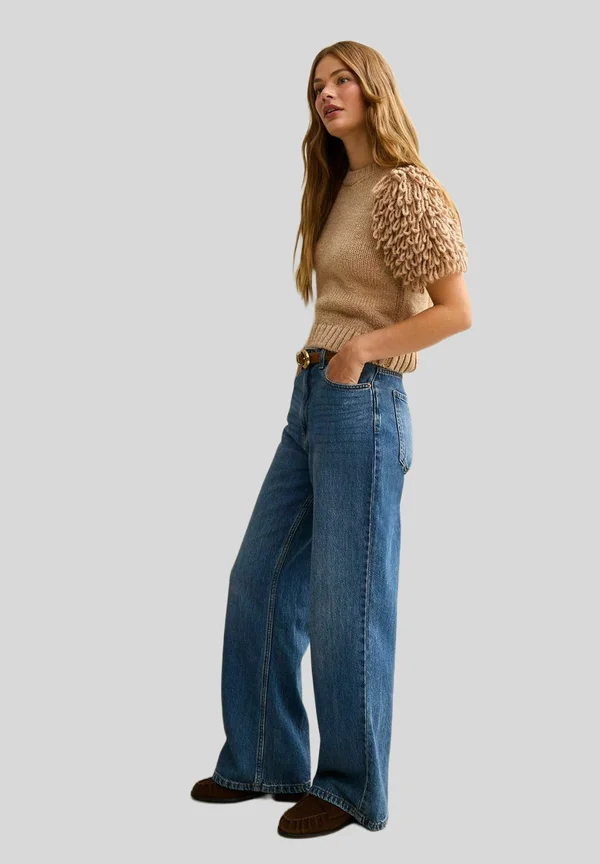 LOOP STITCH SLEEVE  - Jumper - camel