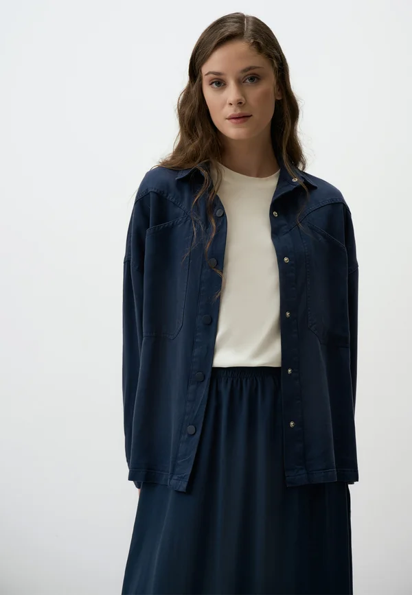 LOOSE FIT - Denim jacket - dark blue