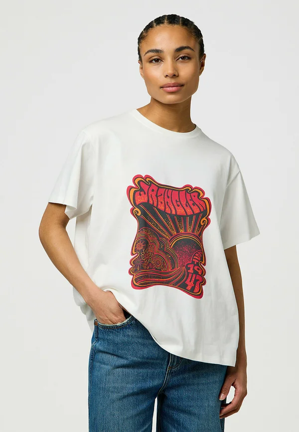 LOOSE FIT - Print T-shirt - used_white