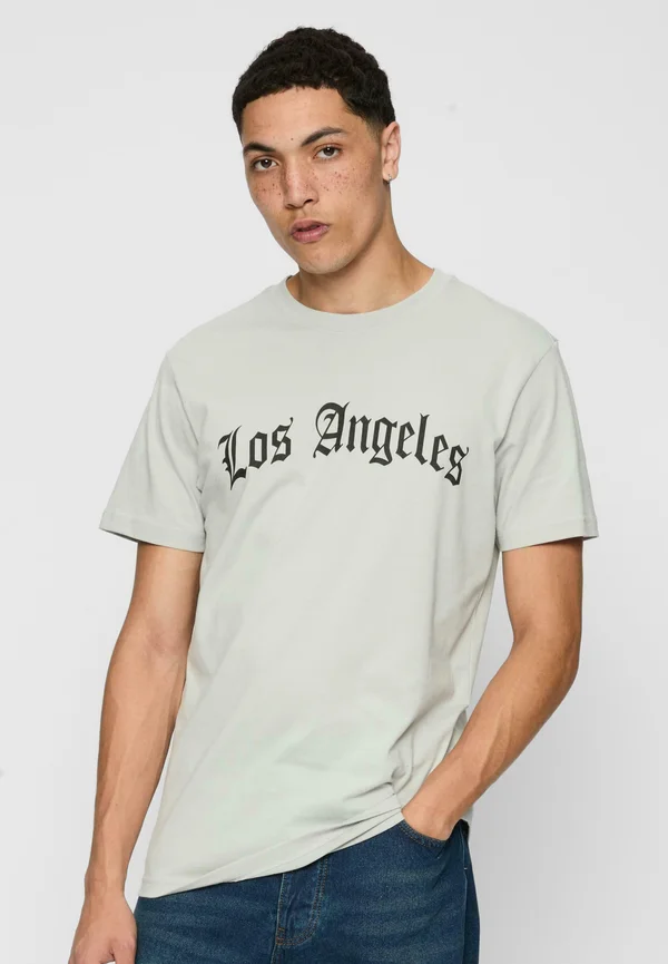 LOS ANGELES WORDING TEE - Print T-shirt - lightasphalt