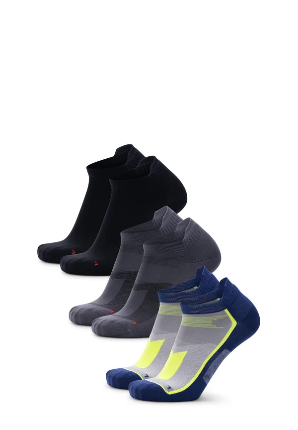 LOW-CUT RUNNING PACK 3 - Socks - multicolor/black/blue neon yellow/grey