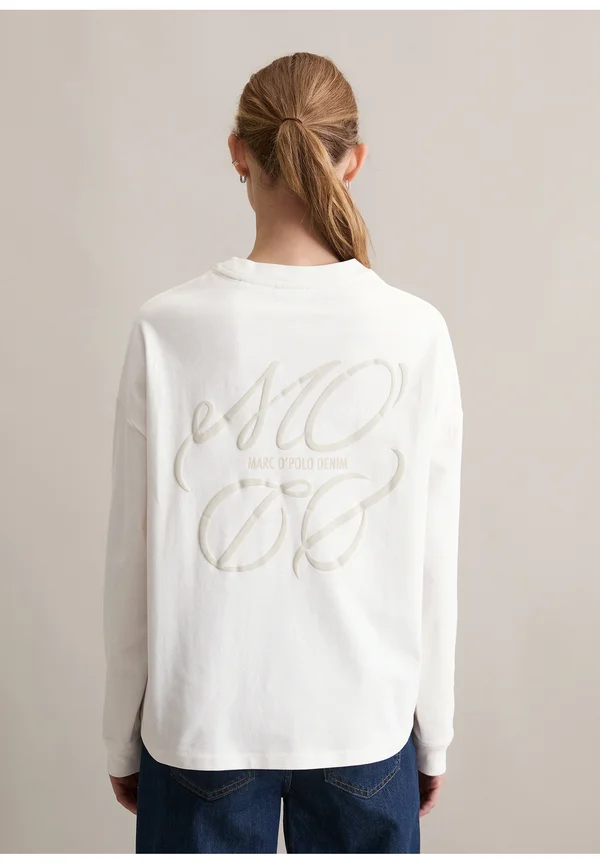 LSL PRINT - Long sleeved top - silky white