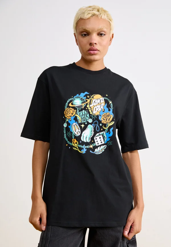 LUCKY DAY FRONT OVERSIZED - Print T-shirt - black