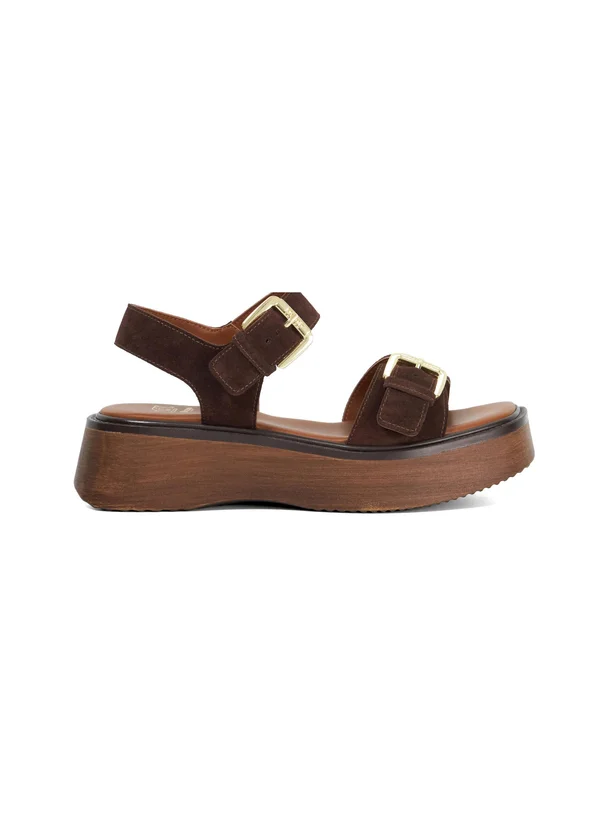 LUNO - Platform sandals - brown
