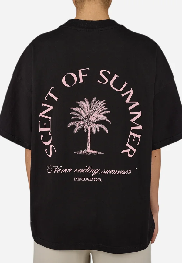 LURIN HEAVY OVERSIZED TEE - Print T-shirt - washed black