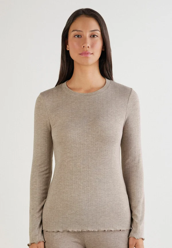 LUXYURY SOFTNESS - Pyjama top - beige